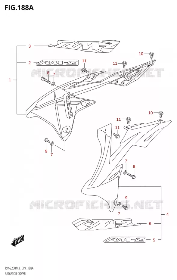 RADIATOR COVER Suzuki MOTO 250 RM-Z 2023  RM-Z250 M3 (E19)
