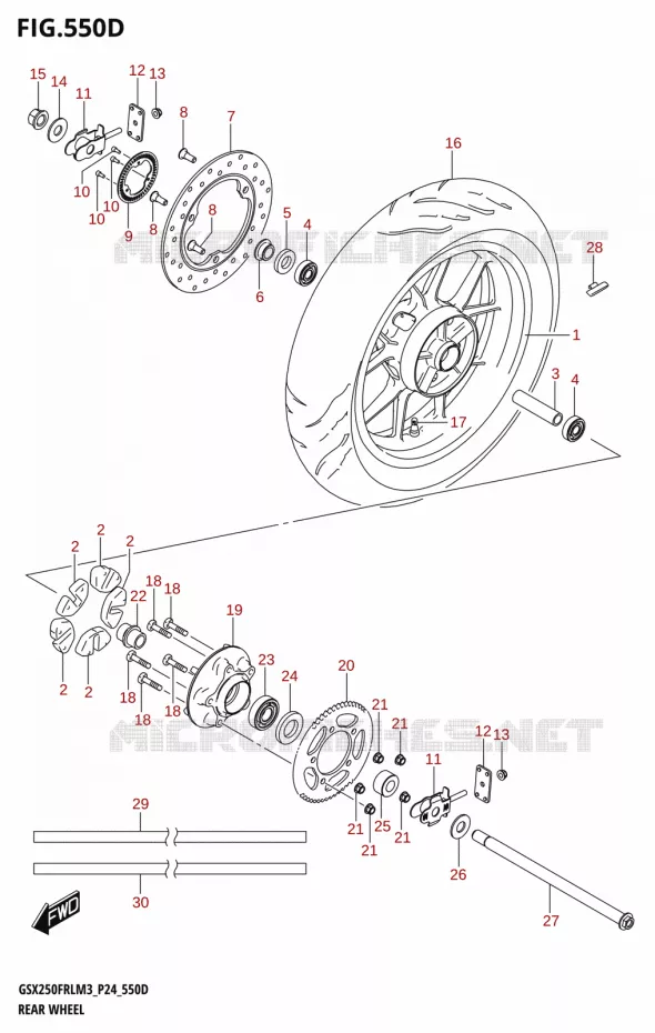 ACHTERWIEL (GSX250FRLX) Suzuki MOTO 250 GSX-R 2023  GSX250FRLX / GSX250FRL M3 (P24)