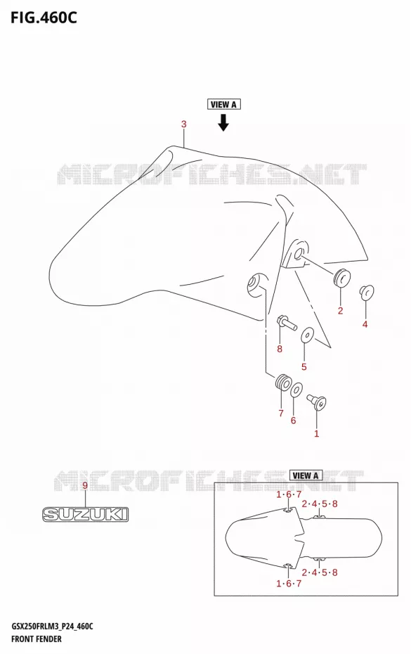 FRONT FENDER (GSX250FRLX) Suzuki MOTO 250 GSX-R 2023  GSX250FRLX / GSX250FRL M3 (P24)