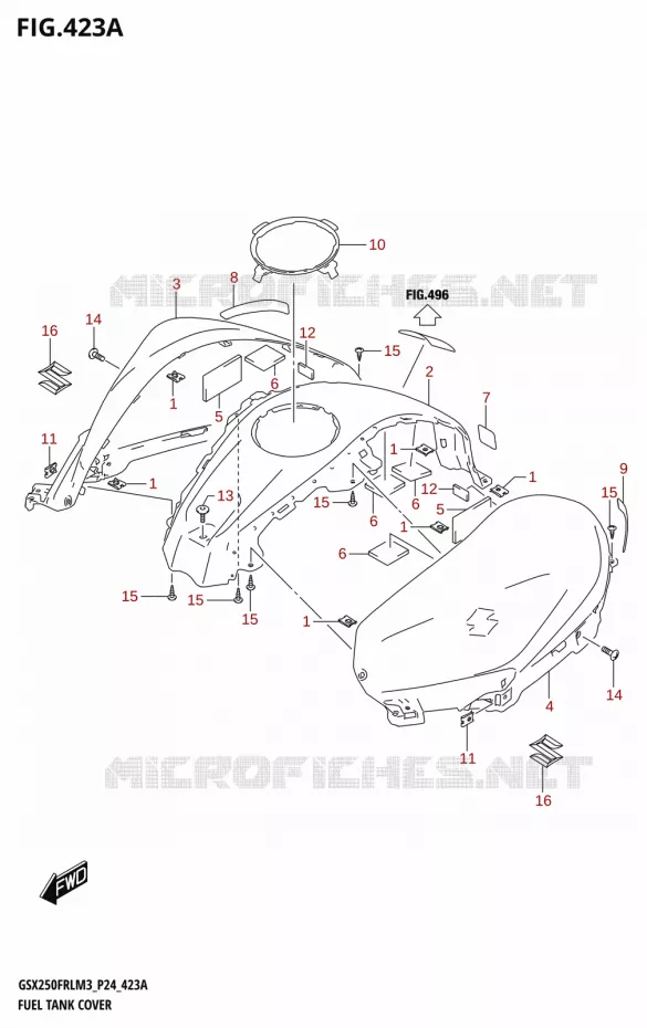 FUEL TANK COVER (GSX250FRL) Suzuki MOTO 250 GSX-R 2023  GSX250FRLX / GSX250FRL M3 (P24)