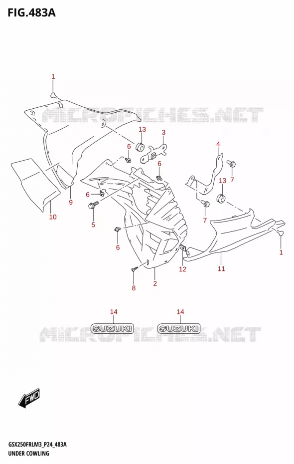 ONDER COWLING (GSX250FRL) Suzuki MOTO 250 GSX-R 2023  GSX250FRLX / GSX250FRL M3 (P24)