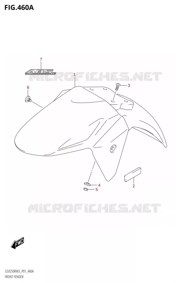 FRONT FENDER (GSX250RRLJ:M3:P01) Suzuki MOTO 250 GSX-R 2023  GSX250RRLJ M3 (P01)