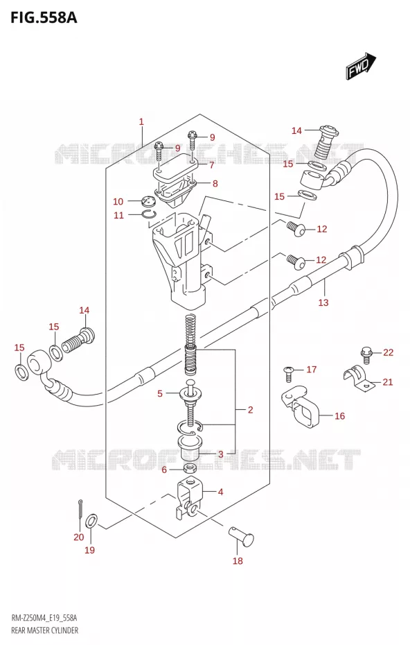ACHTER hoofdremcilinder Suzuki MOTO 250 RM-Z 2024  RM-Z250 M4 (E19)