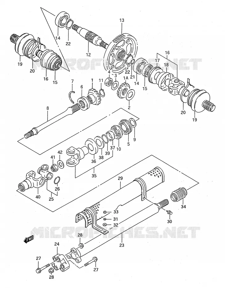 AANDRIJFAS (MODELE S) Suzuki QUAD 300 KINGQUAD 1994  LT-F4WDXR(E28)