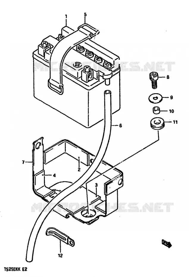 ACCU Suzuki MOTO 250 TS-X 1984  TS250XE(E/G/H/J/K)