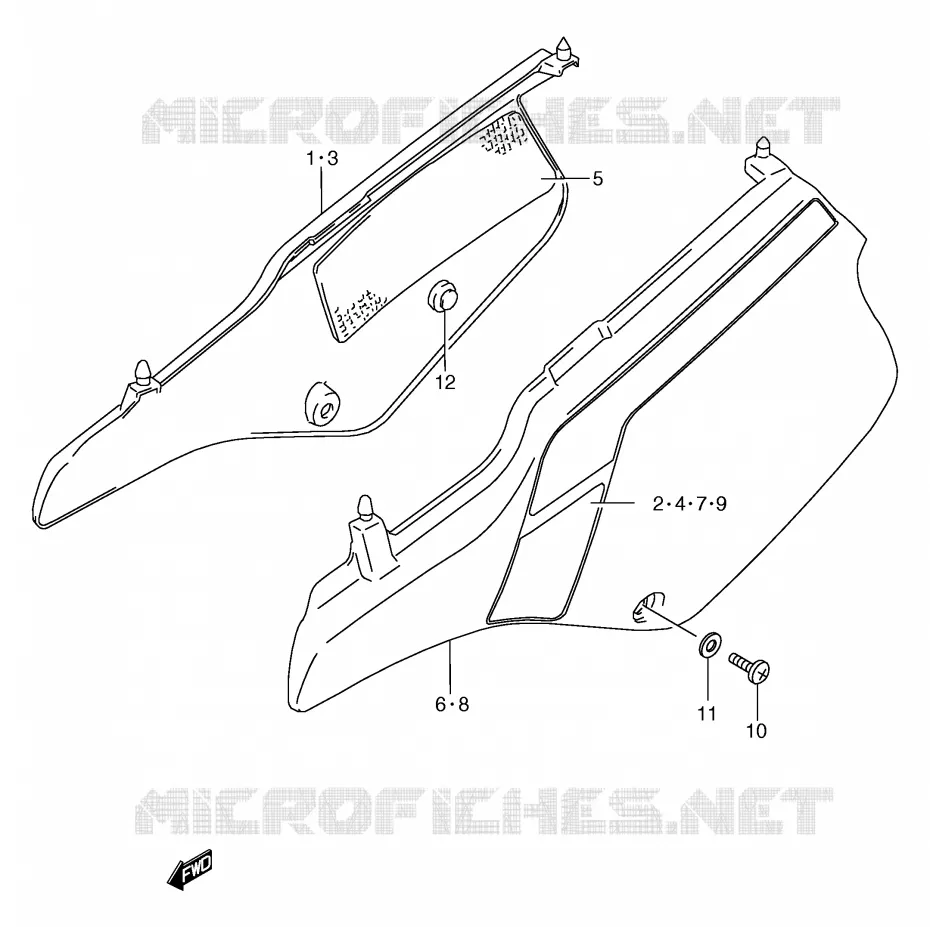 ACHTER KUIP  (MODELE K) Suzuki MOTO 125 TS-R 1991  TS125RM(E2)