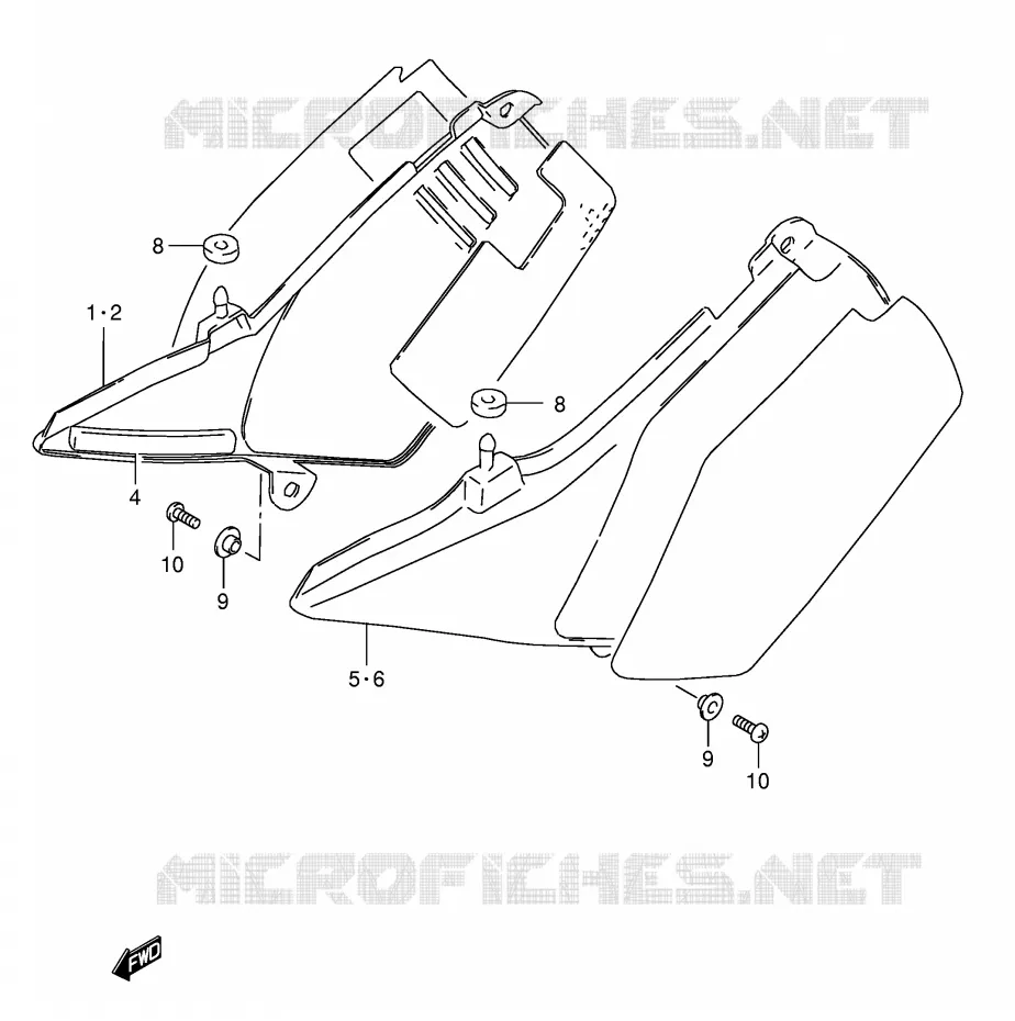ACHTER KUIP  (MODELE N/R P9) Suzuki MOTO 125 TS-ER 1982  TS125ERZ(E1)