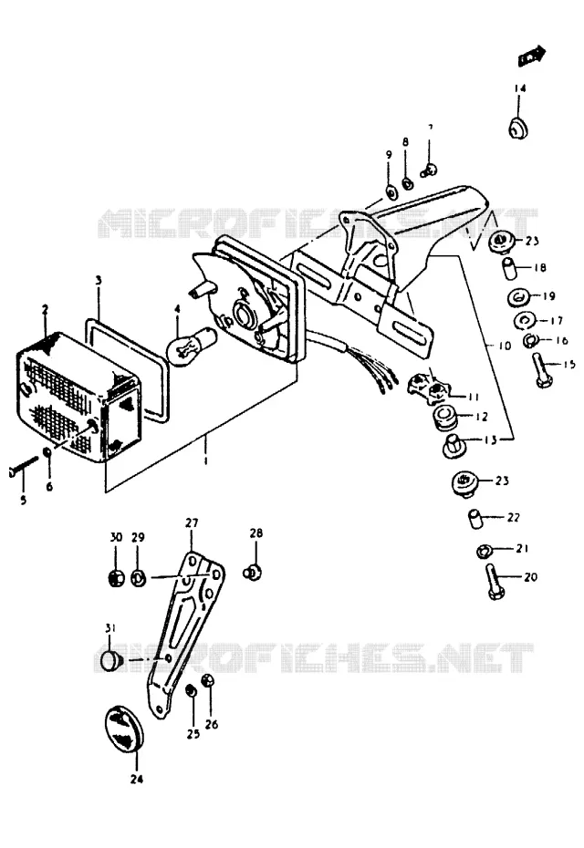 ACHTERLICHT Suzuki MOTO 50 TS-ER 1982  TS50ERKDBZ(Z/D)