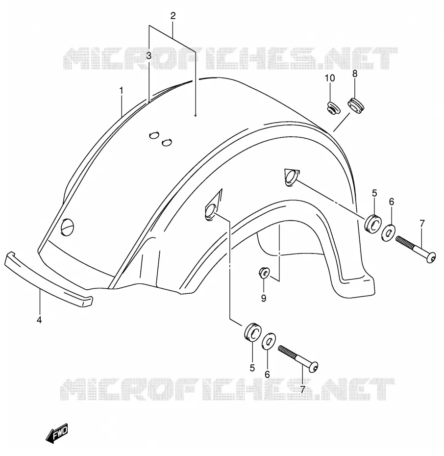 ACHTERSPATBORD (MODELE K1) Suzuki MOTO 800 VOLUSIA 2002  VL800K2(E2)