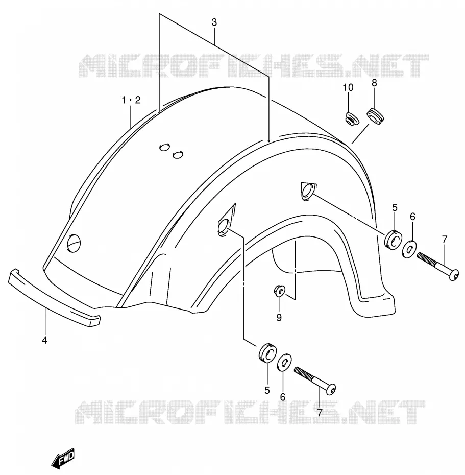 ACHTERSPATBORD (MODELE K2) Suzuki MOTO 800 VOLUSIA 2003  VL800ZK3(E2)