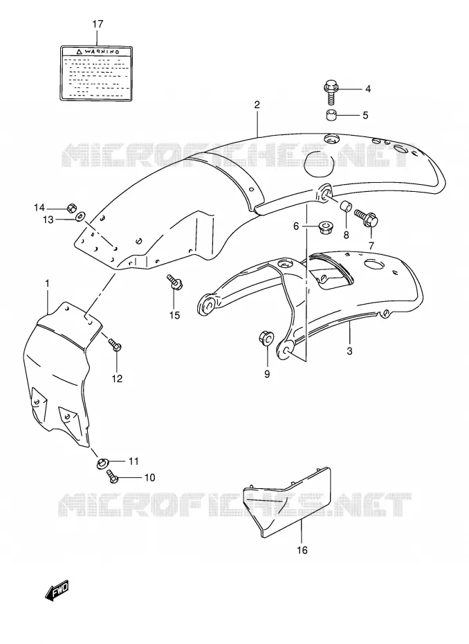 ACHTERSPATBORD (MODELE L,MODELE R E1) Suzuki MOTO 125 TS-ER 1994  TS125ERR(E1)