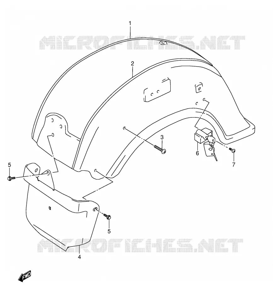 ACHTERSPATBORD (MODELE W/X) Suzuki MOTO 1500 INTRUDER 2000  VL1500Y(E2)