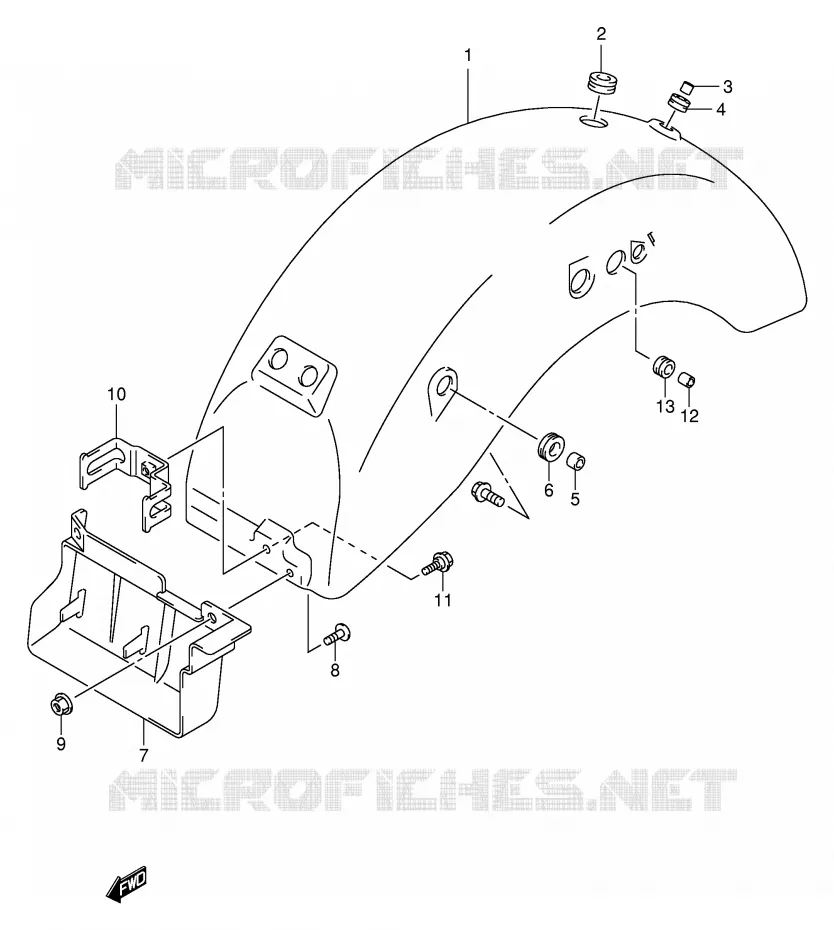 ACHTERSPATBORD (MODELE Y/K1/K2/K3) Suzuki MOTO 125 INTRUDER 2002  VL125K2(E2)