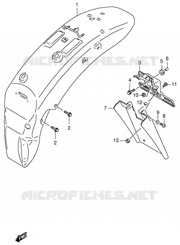 ACHTERSPATBORD (MODELE Y) Suzuki MOTO 800 INTRUDER 2000  VS800GLY(E2)