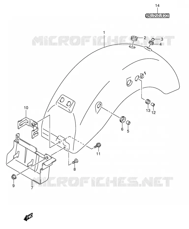 ACHTERSPATBORD Suzuki MOTO 250 INTRUDER 2005  VL250K5(E19)