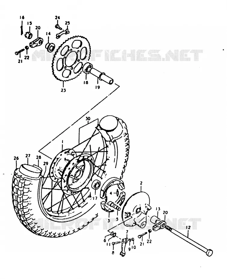 ACHTERWIEL Suzuki MOTO 125 TS-ER 1992  TS125ERN