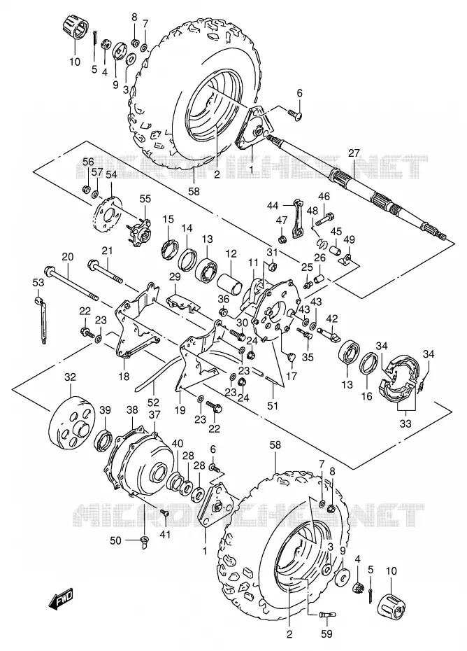 ACHTERWIEL Suzuki QUAD 80 QUADSPORT 2006  LT80K6(P3/P28)