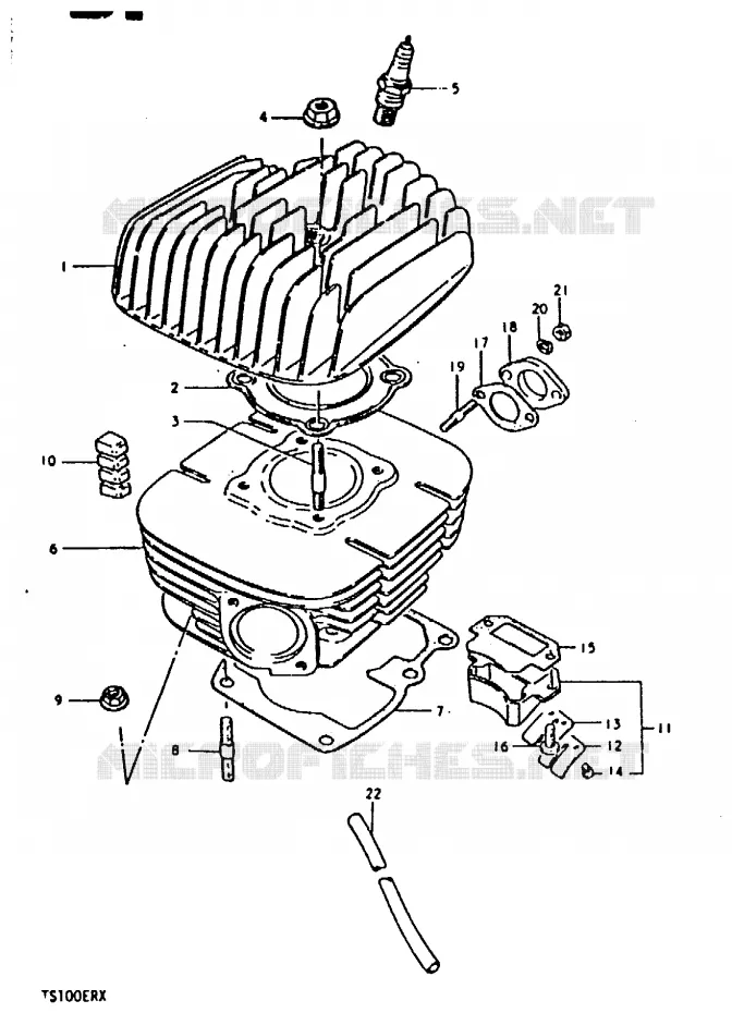 CILINDER Suzuki MOTO 100 TS-ER 1996  TS100ERT(T/X)