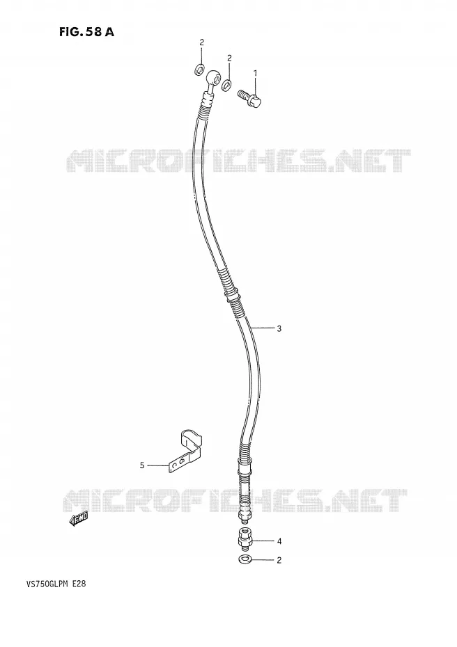 FRONT REMSLANG (MODELE J/K/L/M) Suzuki MOTO 750 INTRUDER 1991  VS750GLPM(E28)