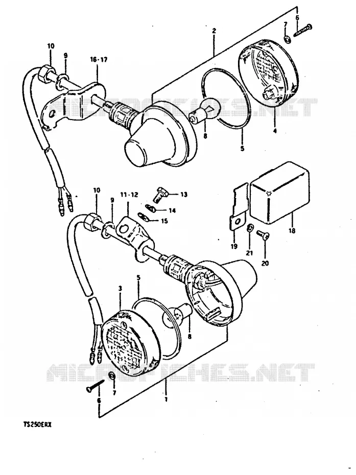 INDICATOREN (E2) Suzuki MOTO 250 TS-ER 1999  TS250ERX(T/X)