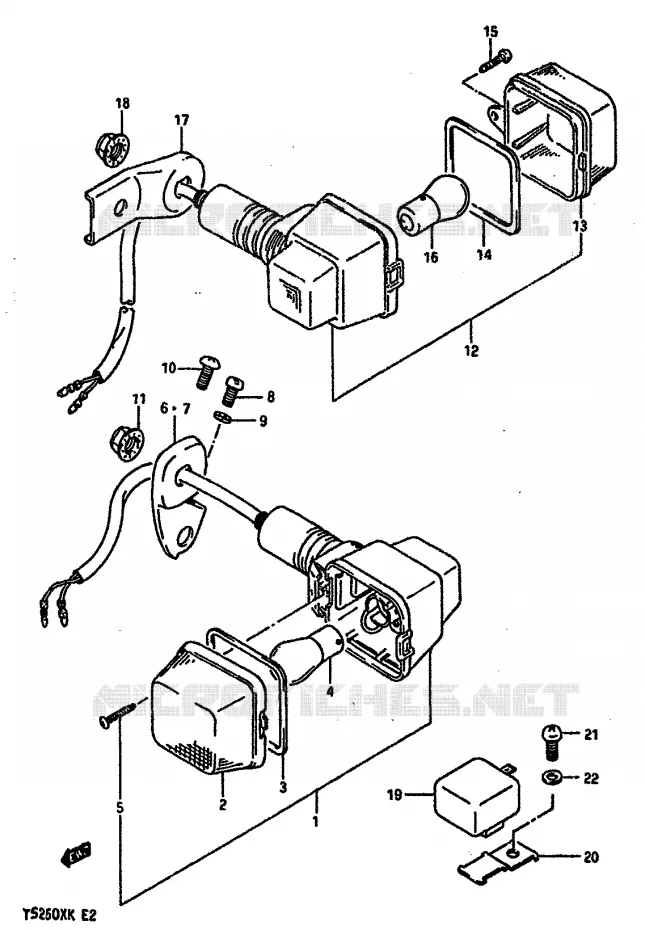 INDICATOREN (E21,E25) Suzuki MOTO 250 TS-X 1986  TS250XG(E/G/H/J/K)