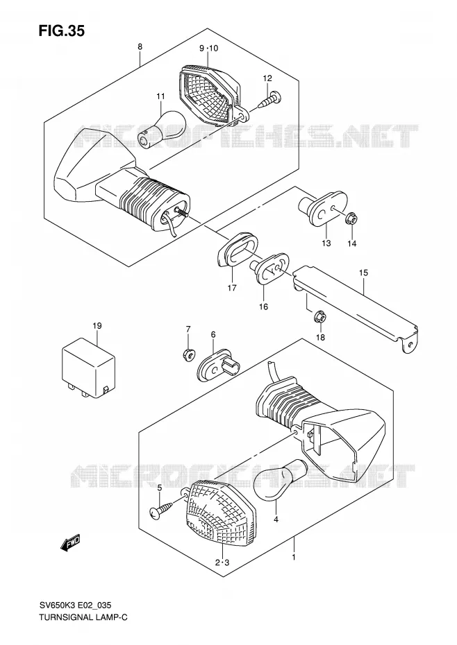 INDICATOREN (NOTE) Suzuki MOTO 650 SV-S 2007  SV650SAK7