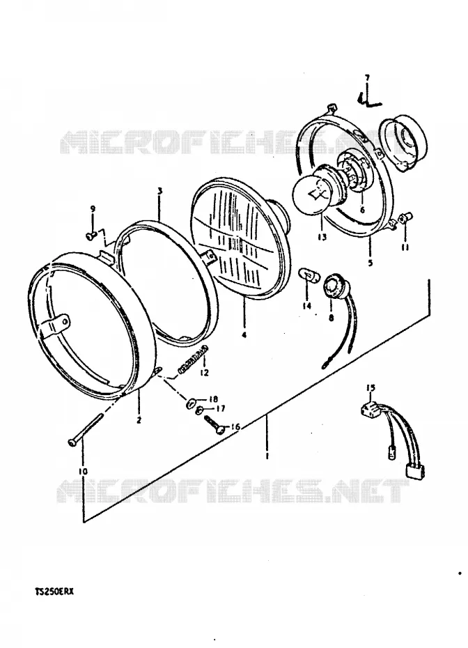 KOPLAMP (E16) Suzuki MOTO 250 TS-ER 1996  TS250ERT(T/X)