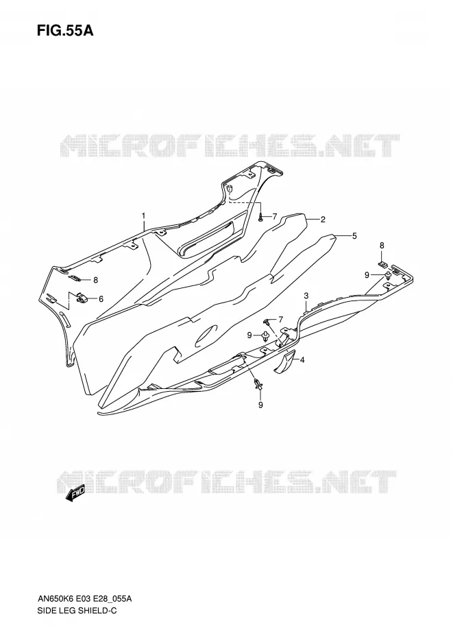 ONDERAANKLEDING (MODEL K7) Suzuki SCOOTER 650 BURGMAN 2007  AN650K7(E3/E28)