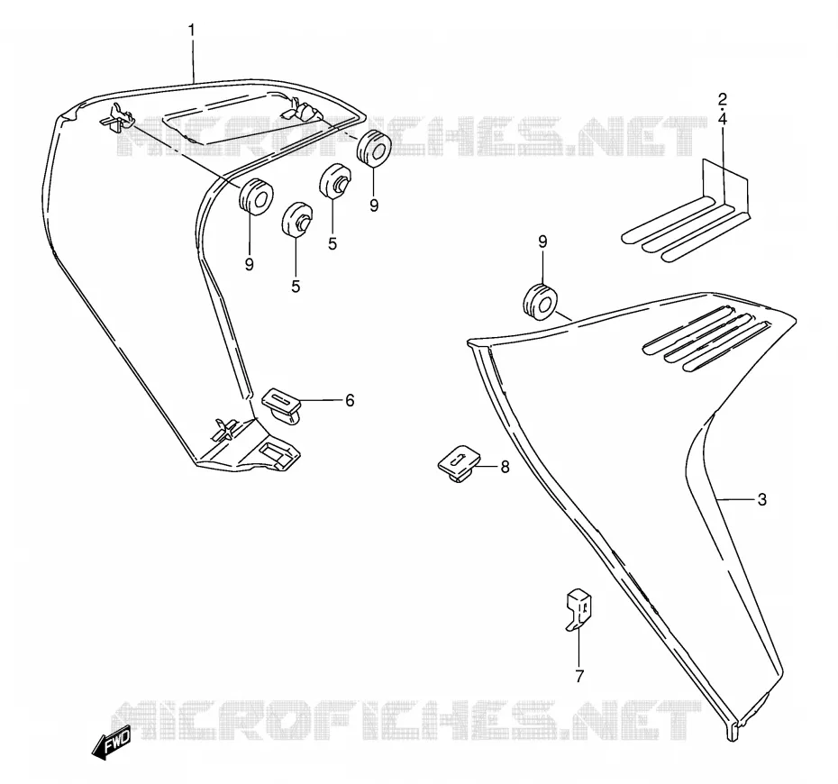 RADIATOR COVER (MODELE F/G) Suzuki MOTO 50 TS-W 1995  TS50WS(E6)