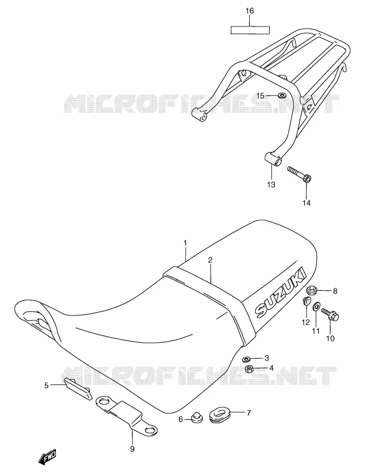 SEAT (MODELE R) Suzuki MOTO 125 TS-R 1993  TS125RP(E2)
