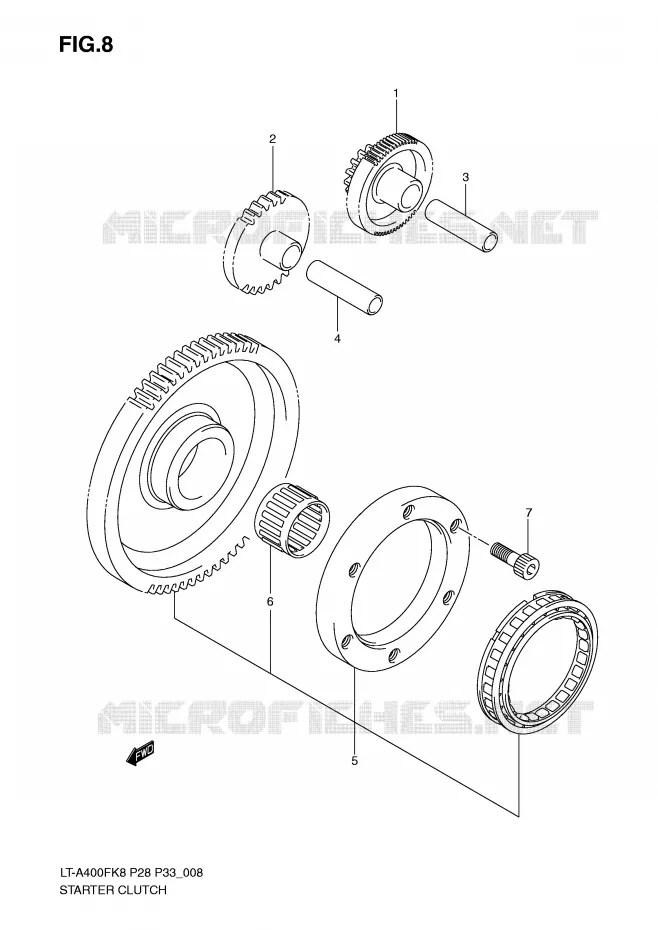 STARTMOTOR CLUTCH Suzuki QUAD 400 KINGQUAD 2010  LT-A400FL0(P28/P33)