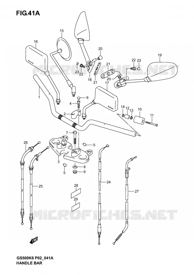 STUUR (MODELE K4/K5/K6) Suzuki MOTO 500 GS-F 2005  GS500FUK5(P19)