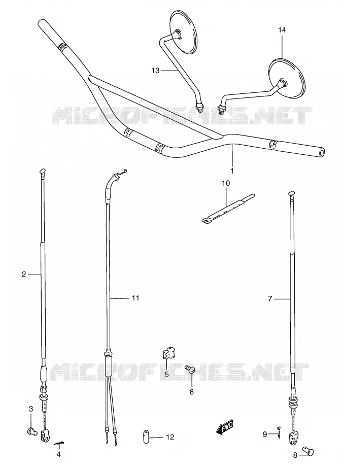STUUR (TS185ERT/ERW E24) Suzuki MOTO 185 TS-ER 2000  TS185ERY(E1)