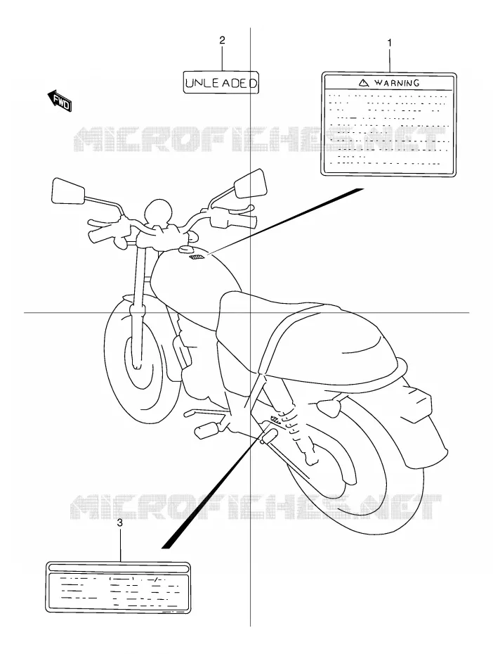 WAARSCHUWINGSLABEL Suzuki MOTO 125 TU 1999  TU125XTX(E2)