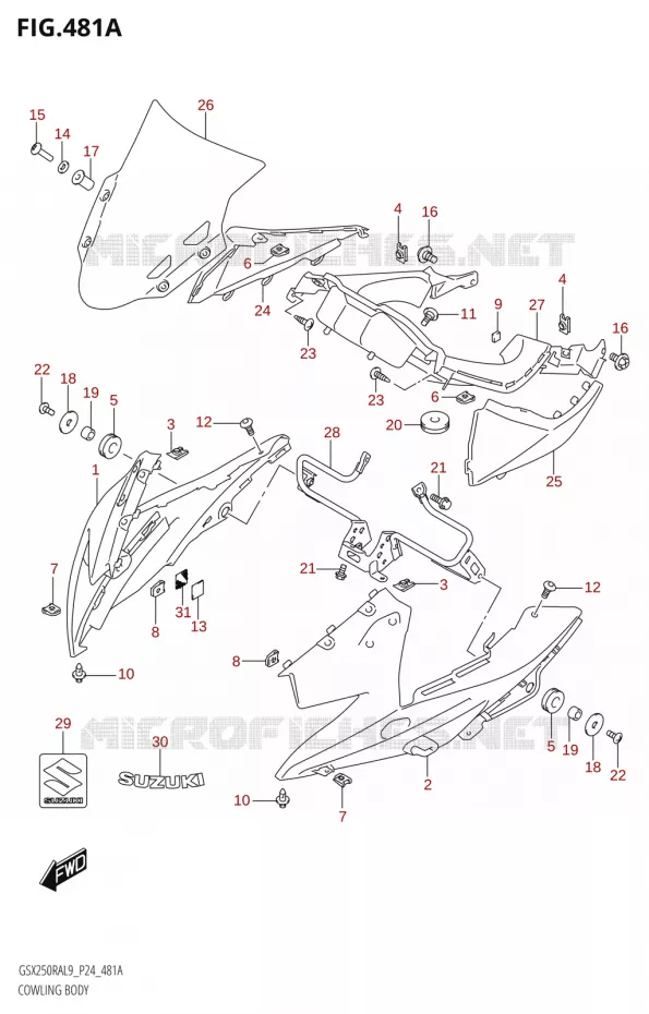 KUIP (GSX250RA:L9:P24) Suzuki MOTO 250 GSX-R 2019  GSX250RA L9/GSX250RZA L9 P24
