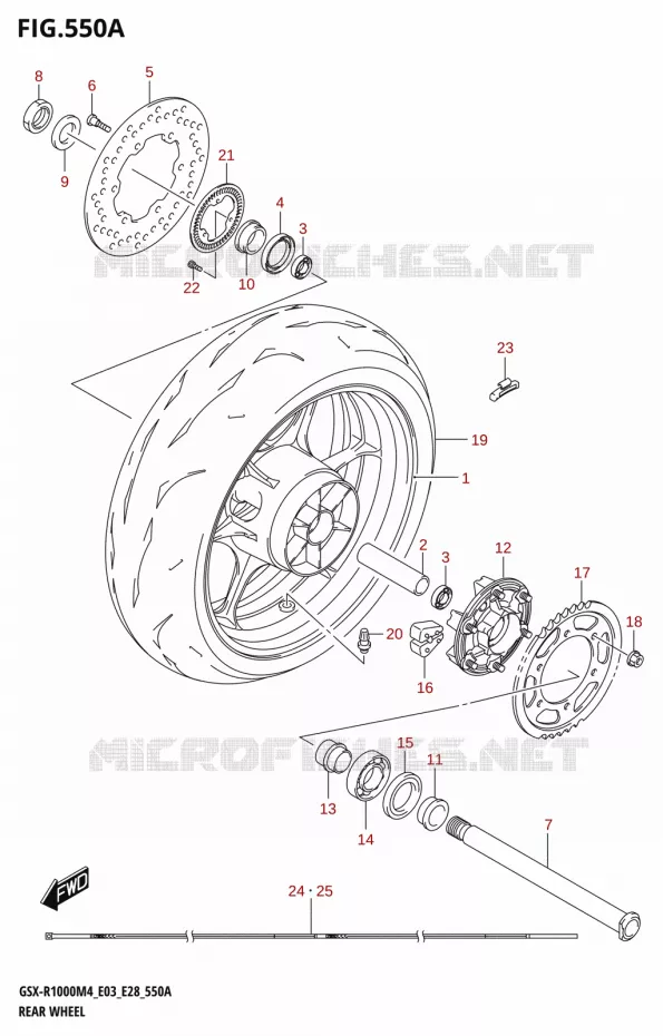 ACHTERWIEL (GSX-R1000A) Suzuki MOTO 1000 GSX-R 2024  GSX-R1000A M4 E03 E28 E33