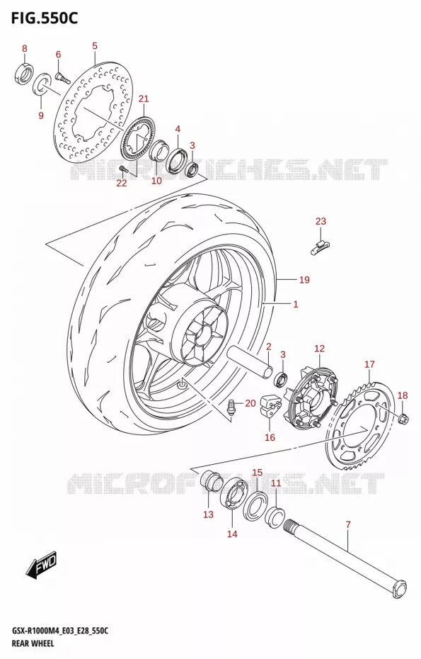ACHTERWIEL (GSX-R1000RZA) Suzuki MOTO 1000 GSX-R 2024  GSX-R1000A M4 E03 E28 E33