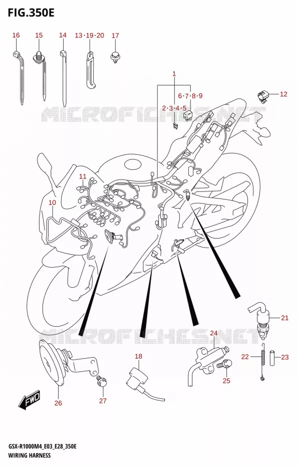 BEDRADING ((GSX-R1000RA,GSX-R1000RZA):(E03,E28)) Suzuki MOTO 1000 GSX-R 2024  GSX-R1000A M4 E03 E28 E33