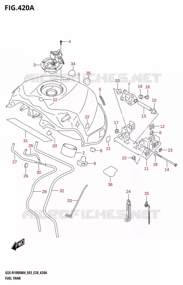 BENZINETANK (GSX-R1000A:(E03,E28)) Suzuki MOTO 1000 GSX-R 2024  GSX-R1000A M4 E03 E28 E33