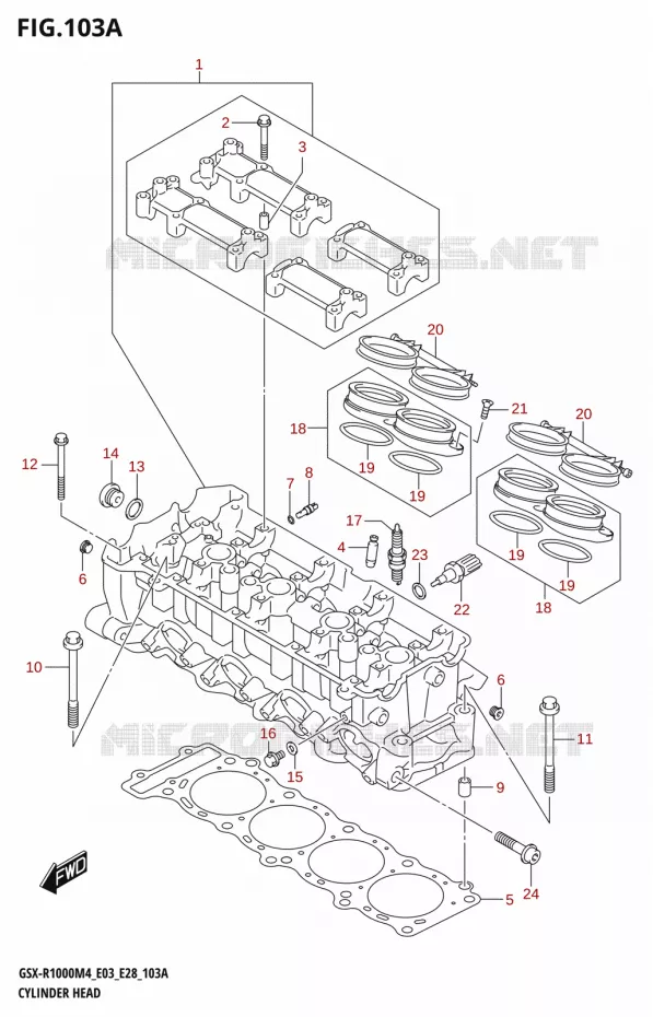 CILINDERKOP Suzuki MOTO 1000 GSX-R 2024  GSX-R1000A M4 E03 E28 E33