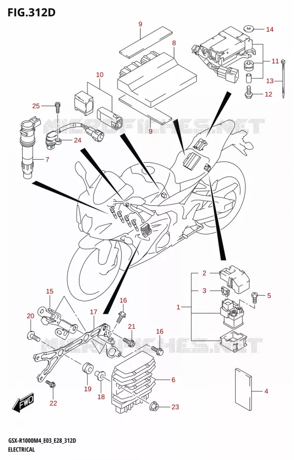 ELEKTRISCH ((GSX-R1000RA,GSX-R1000RZA):(E03,E28)) Suzuki MOTO 1000 GSX-R 2024  GSX-R1000A M4 E03 E28 E33