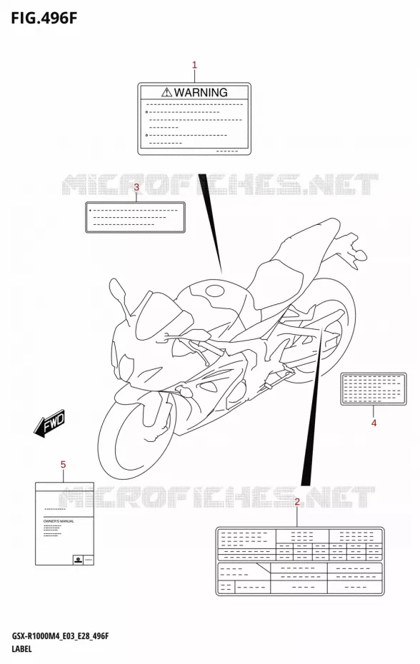 ETIKET (E03) Suzuki MOTO 1000 GSX-R 2024  GSX-R1000A M4 E03 E28 E33