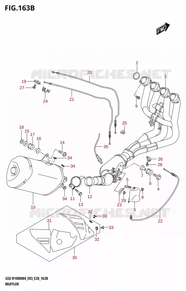 GELUIDDEMPER Suzuki MOTO 1000 GSX-R 2024  GSX-R1000A M4 E03 E28 E33