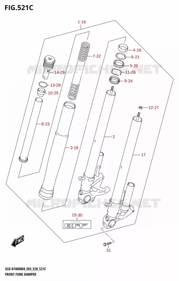 VOORVORK (GSX-R1000RZA) Suzuki MOTO 1000 GSX-R 2024  GSX-R1000A M4 E03 E28 E33