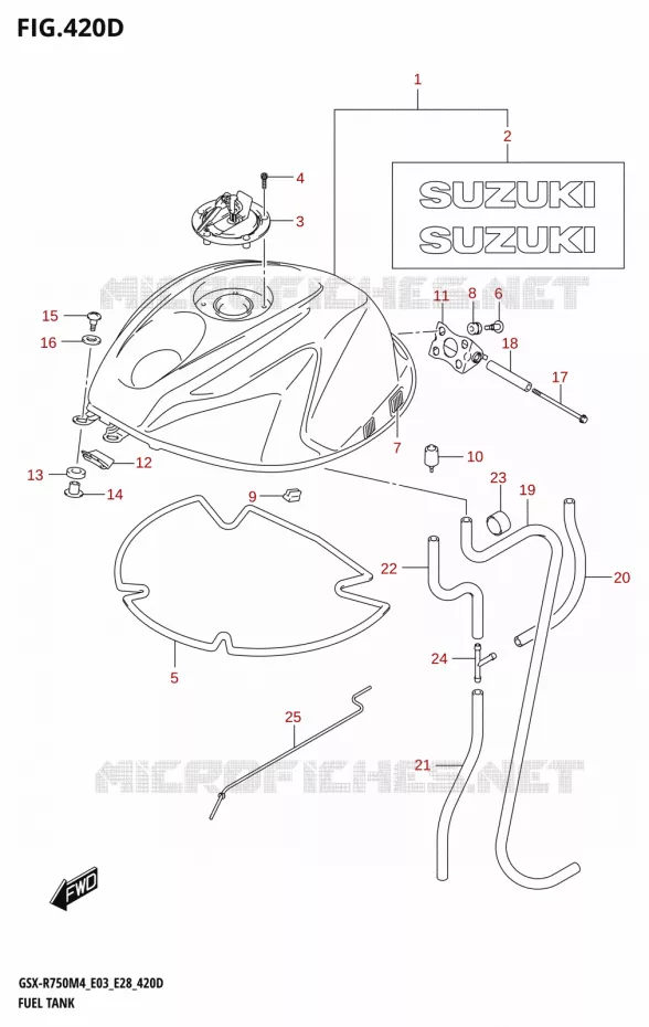BENZINETANK (GSX-R750Z:(E03,E28)) Suzuki MOTO 750 GSX-R 2024  GSX-R750 M4 (E03,E28,E33)