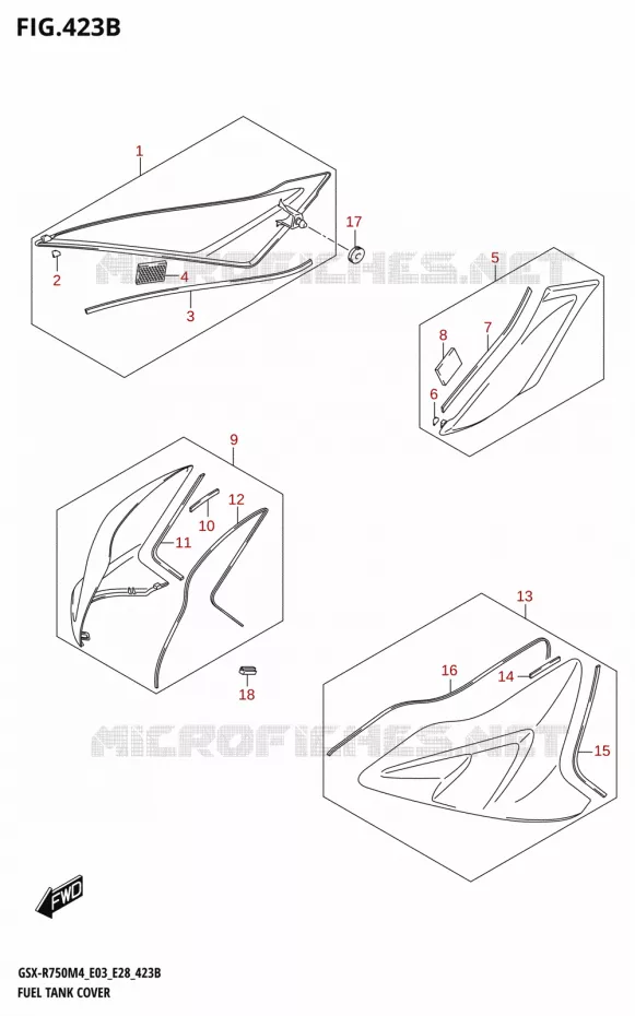 FUEL TANK COVER (GSX-R750:E33) Suzuki MOTO 750 GSX-R 2024  GSX-R750 M4 (E03,E28,E33)