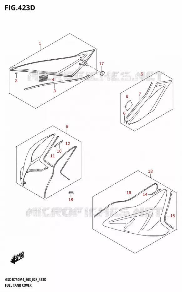 FUEL TANK COVER (GSX-R750Z:E33) Suzuki MOTO 750 GSX-R 2024  GSX-R750 M4 (E03,E28,E33)