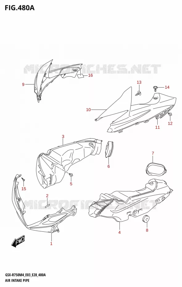LUCHTINLAAT (GSX-R750) Suzuki MOTO 750 GSX-R 2024  GSX-R750 M4 (E03,E28,E33)