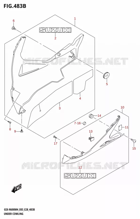 ONDER COWLING (GSX-R600Z) Suzuki MOTO 600 GSX-R 2024  GSX-R600 M4 (E03,E28,E33)