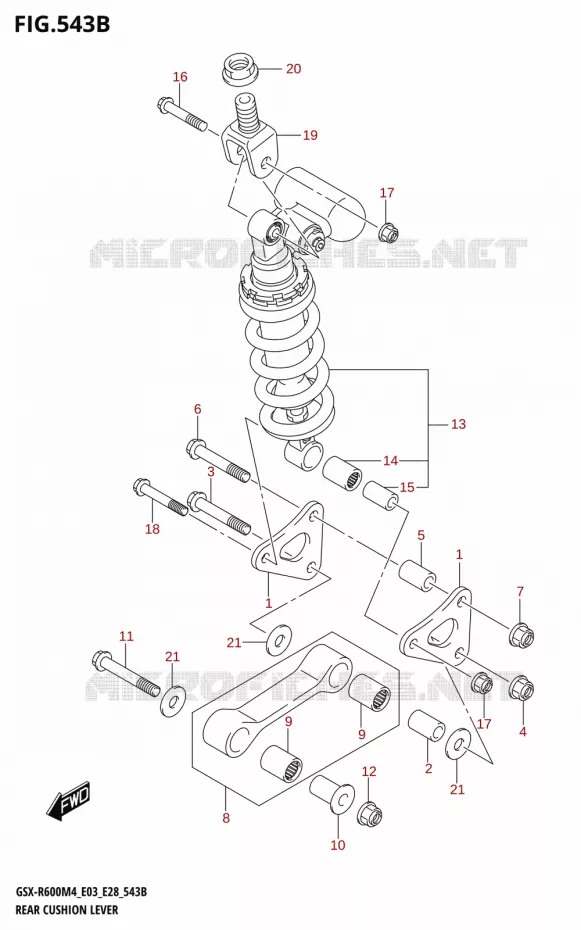 SCHOKBREKER AANEENSCHAKELING Suzuki MOTO 600 GSX-R 2024  GSX-R600 M4 (E03,E28,E33)